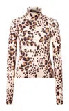 Siedres Mon Animal-print Jersey Turtleneck Top In Multi