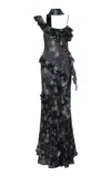 Siedres Monica Ruffled Chiffon Maxi Dress