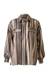 Siedres Monina Oversized Crepe Shirt In Multi
