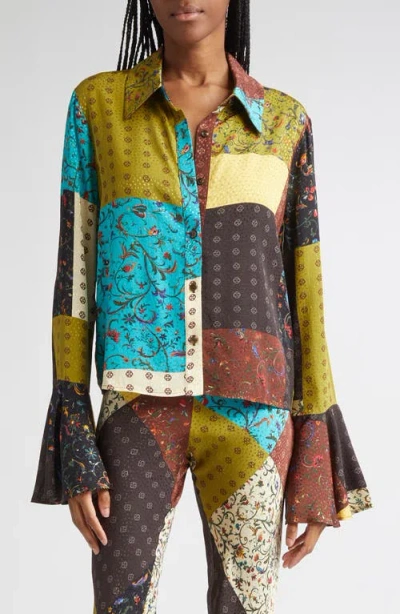 Siedres Siedrés Mora Patchwork Print Shirt In Multi