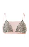 Siedres Neni Sequined Lace Bralette In Pink