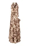 Siedres Nesta Cutout Animal-print Jersey Maxi Dress In Multi