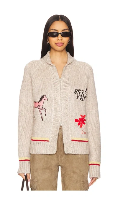 Siedres Niasa Zip Up Sweater In Multi