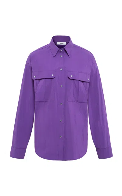 Siedres Siedrés Nikki Cotton-blend Shirt In Purple