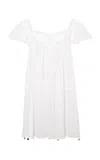 Siedres Niona Lace-embellished Cotton Mini Dress In White