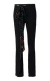 Siedres Notre Scarf-detailed Knit Flare Pants In Black