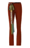 Siedres Notre Scarf-detailed Knit Flare Pants In Multi