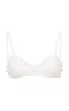 Siedres Numeal Ruffled Bralette In White