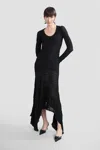 Siedres Olle Textured Asymmetric Dress In Black