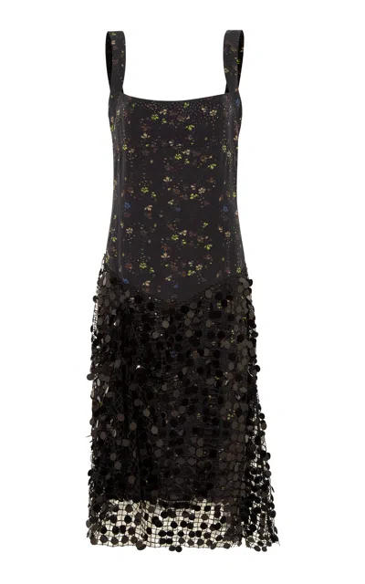 Siedres Ophielle Floral Sequined Midi Dress In Multi