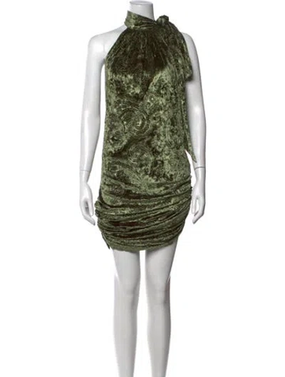 Pre-owned Siedres Paisley Print Mini Dress W/ Tags In Green