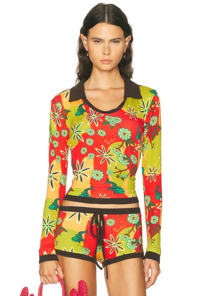 Siedres Palma Long Sleeve Top In Multi