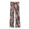 Siedres Floral-pattern Flared Trousers In Brown