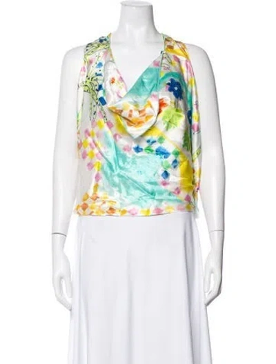 Pre-owned Siedres Patterned Cowl Neck Top In Multicolor