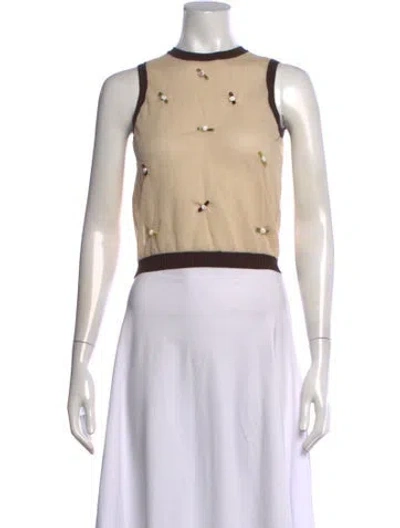 Pre-owned Siedres Patterned Crew Neck Sweater In Neutrals