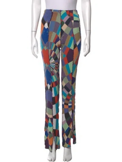 Pre-owned Siedres Patterned Flared Pants In Multicolor