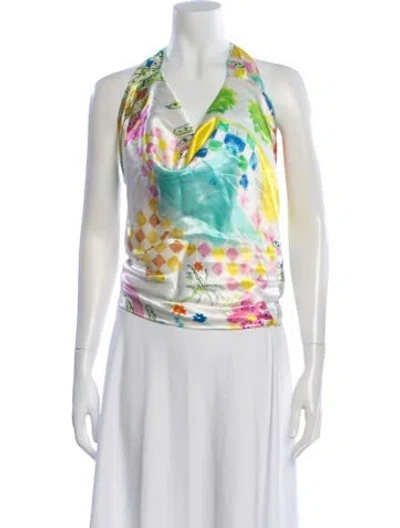 Pre-owned Siedres Patterned Halterneck Top In Multi