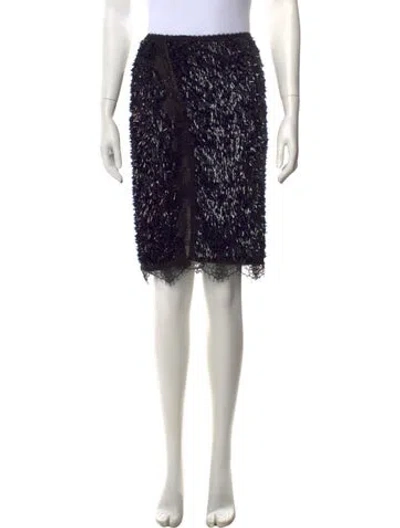 Pre-owned Siedres Patterned Midi Length Skirt In Black