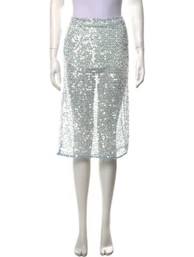 Pre-owned Siedres Patterned Midi Length Skirt In Blue