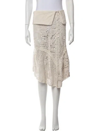 Pre-owned Siedres Patterned Midi Length Skirt In Neutrals