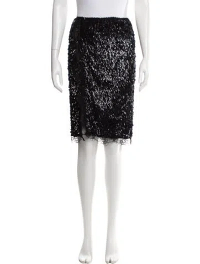 Pre-owned Siedres Patterned Midi Length Skirt W/ Tags In Black