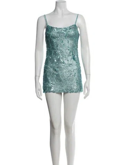 Pre-owned Siedres Patterned Mini Dress In Blue
