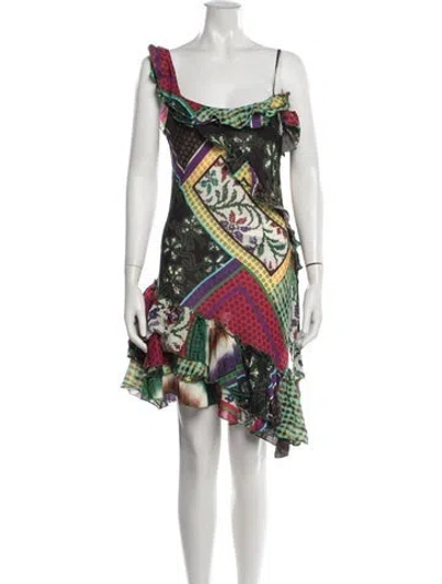 Pre-owned Siedres Patterned Mini Dress W/ Tags In Multicolor