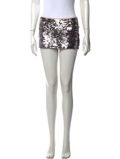 Pre-owned Siedres Patterned Mini Skirt W/ Tags In Silver