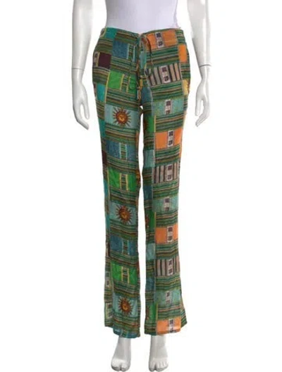 Pre-owned Siedres Patterned Straight Leg Pants W/ Tags In Green