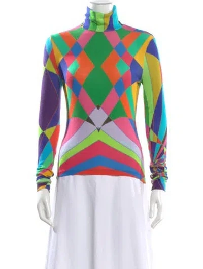 Pre-owned Siedres Patterned Turtleneck Top In Multi