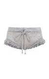Siedres Siedrés Peonie Ruffled Knit Shorts In Gray