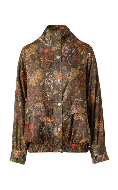 Siedres Polca Crepe Bomber Jacket In Multi
