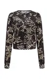 Siedres Poli Floral Velvet Cardigan