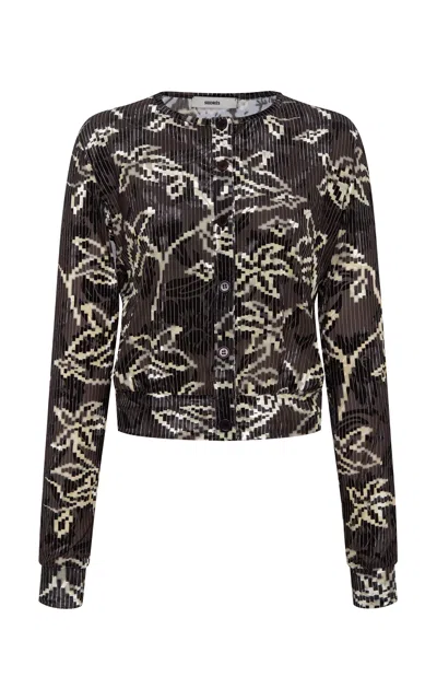 Siedres Poli Floral Velvet Cardigan