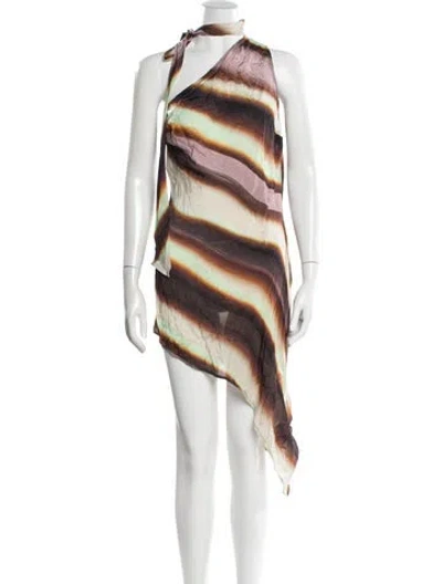 Pre-owned Siedres Printed Knee-length Dress In Brown