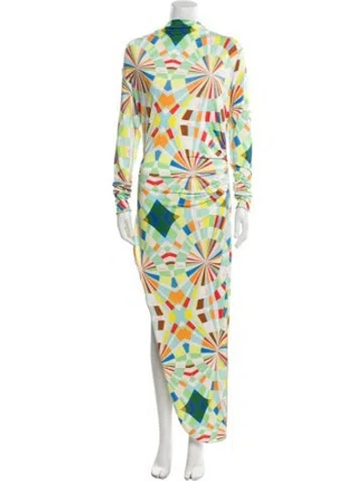 Pre-owned Siedres Printed Long Dress W/ Tags In Blue