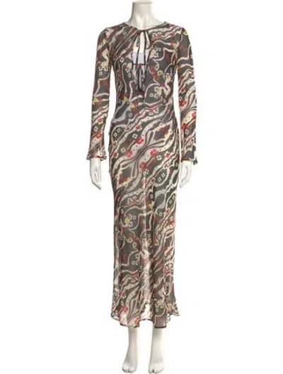 Pre-owned Siedres Printed Long Dress W/ Tags In Multi