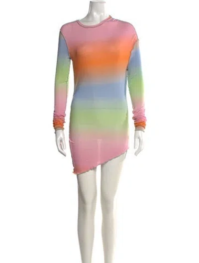 Pre-owned Siedres Printed Mini Dress In Blue