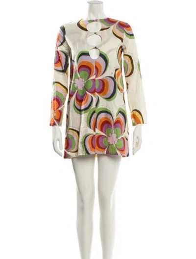 Pre-owned Siedres Printed Mini Dress In Neutral