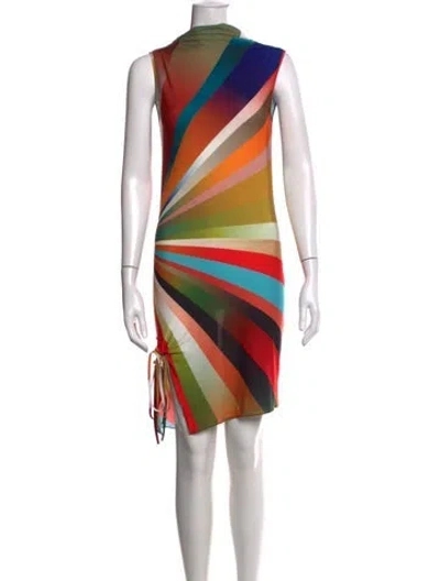 Pre-owned Siedres Printed Mini Dress In Neutral