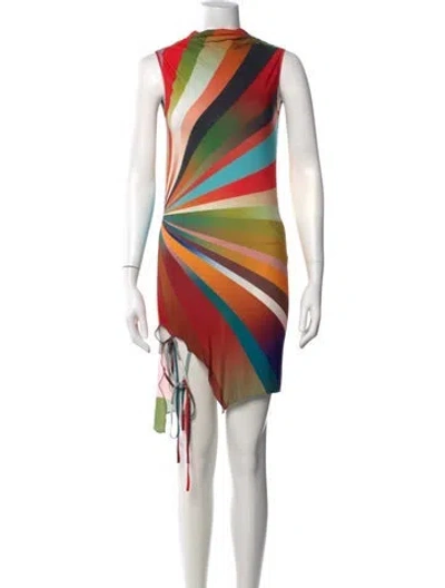 Pre-owned Siedres Printed Mini Dress In Neutral