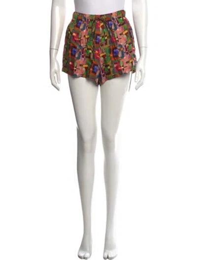 Pre-owned Siedres Printed Mini Shorts W/ Tags In Yellow