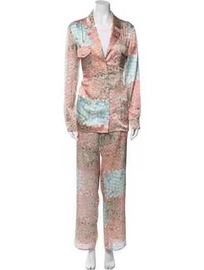 Pre-owned Siedres Printed Pant Set In Multi