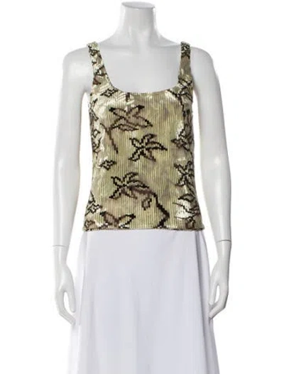 Pre-owned Siedres Printed Scoop Neck Top W/ Tags In Multi
