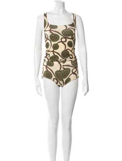 Pre-owned Siedres Printed Short Set In White