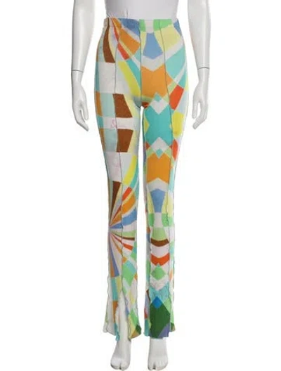 Pre-owned Siedres Printed Straight Leg Pants In Blue