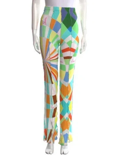 Pre-owned Siedres Printed Straight Leg Pants In Blue