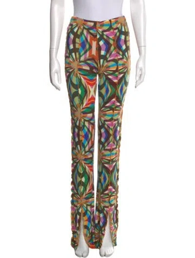 Pre-owned Siedres Printed Straight Leg Pants In Brown