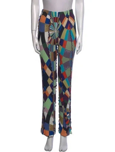 Pre-owned Siedres Printed Straight Leg Pants In Multi