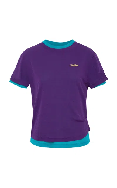 Siedres Siedrés Rae Contrast-trim T-shirt In Purple